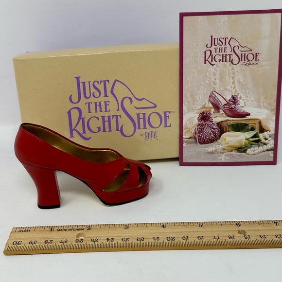 Vintage Just The Right Shoe by Raine New In Box 1998 Ravishing Red 25001 B6 - Picture 1 of 7